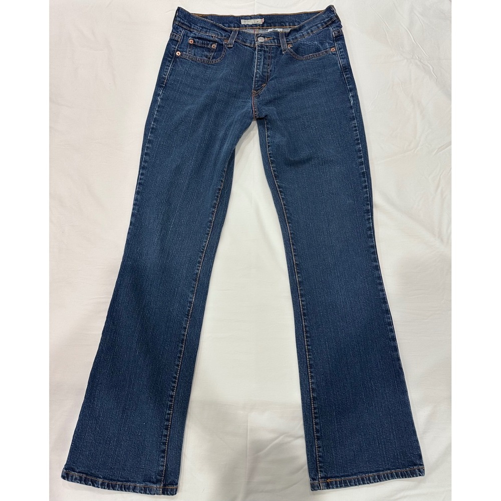 Levis 515 Bootcut Jeans Womens 8M Dark Wash Stretch Denim Mid Rise Blue